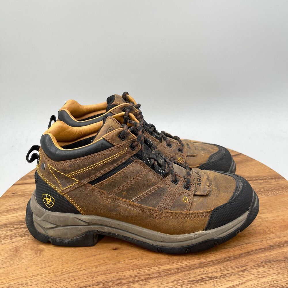 Ariat Terrain ATS Pro Waterproof Hiking Work Boots Mens Size 7.5 D Brown Leather